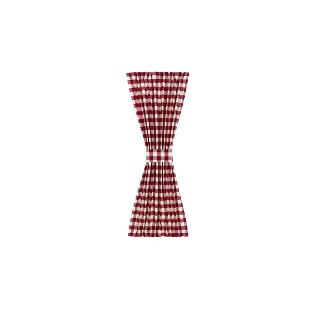 PowerSellerUSA French Door Curtain, Elegant Buffalo Plaid Curtains for Front